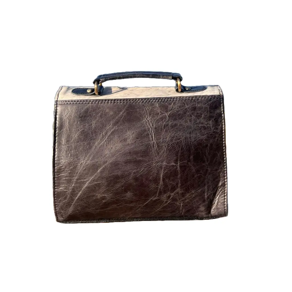 Rustic Charm Cowhide Satchel