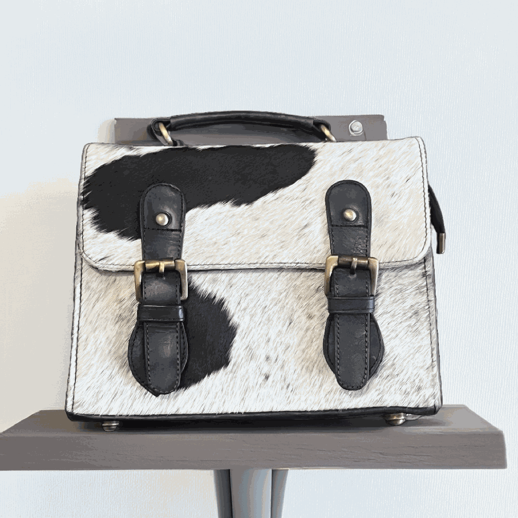 Rustic Charm Cowhide Satchel