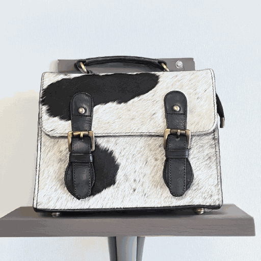 Rustic Charm Cowhide Satchel